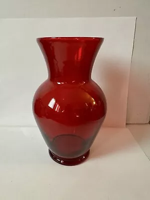 Vintage Cranberry Red Glass Vase • $12