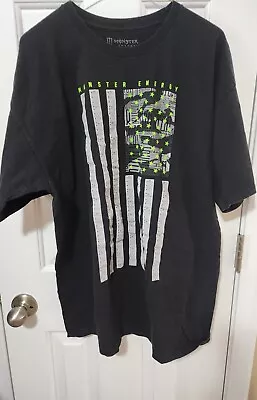  Men's Monster Energy  USA American Flag Design Graphic T-Shirt Black Size XL • $19.99