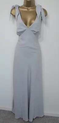Oasis Tie Strap Pale Blue Maxi Bridesmaid Dress BNWT Size 12 • £17.99