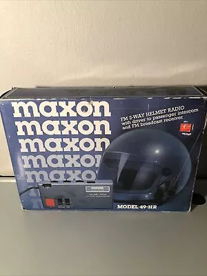 VINTAGE Maxon Model 49-HR FM 2-Way Helmet Radio NOB Orig Box. (box H) • $49.99