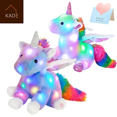 LED Light Up Unicorn Plush Glowing Stuffed Animal Children Toy Gift Teddy • £24.99
