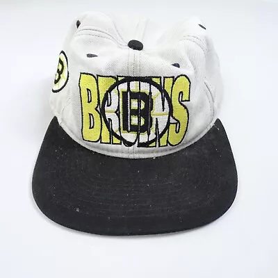 VTG Boston Bruins NHL Hat Embroidered Snapback Cap 90s #1 Apparel Hockey USA • $22.95