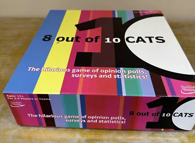 Boxed -  8 Out Of 10 Cats Board Game - The Hilarious Game Of Opinion Polls • £7