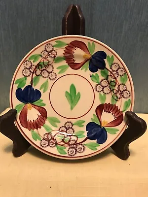 Antique Petrus Regout Maastricht Holland Spongeware Floral Plate 6.5” 1880-1890 • $17.95