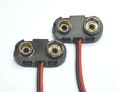 9V PP3 Battery Clip Connectors - Hard Plastic Casing  - UK Free P&P • £2.39