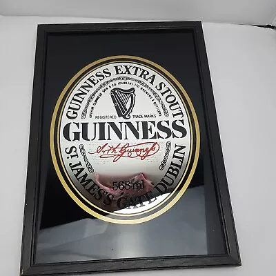 £10 • Buy Rare Vintage Guineas Extra Stout Logo Advert Framed Mirror  Wooden Frame 32x22cm