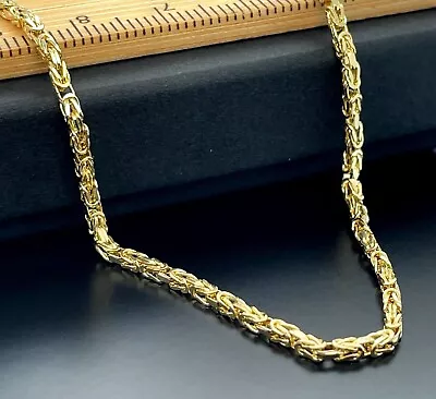 14ct Gold 2mm Byzantine Chain Bracelet Mens & Womens 18 20 22 24 26 Inch Lengths • £229.90