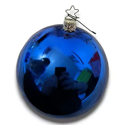 Old World Christmas Inge Glas Christmas Bauble Ball Ornament Vintage Blue • $14.99