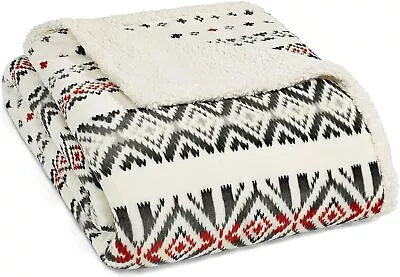 Eddie Bauer Home Mountain Village Blanket Twin Medium Red • $117.39