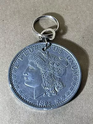 Vintage Giant US Morgan One Dollar Keychain 1884 Liberty Keyring Key Tag 3  • $10