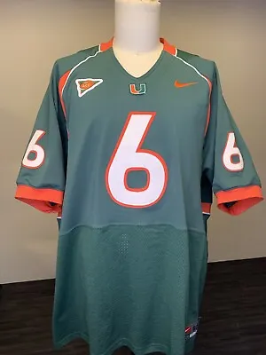 Vintage Miami Hurricanes #6 Authentic Nike Football Jersey NCAA • Size 60 • $129.99