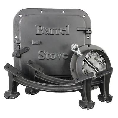 $80.22 • Buy Barrel Camp Stove Kit Heavy Duty Cast Iron Fireplace Accessories Parts Black