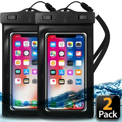 Swimming Waterproof Underwater Dry Bag Pouch Clear Cell Phone Case Cover 2-PACK • $9.99