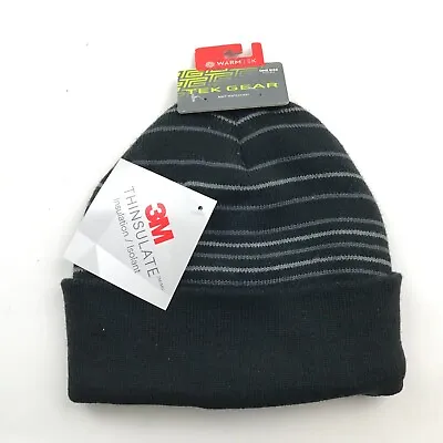 NEW Tek Gear Beanie Hat Cap Black Gray Knit Adult Mens 3M Thinsulate Insulation • $11.26