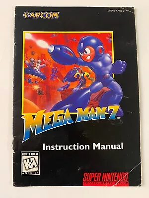 Original Mega Man 7 SNES Super Nintendo Instruction Manual *RARE* *READ* • $179