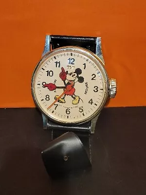 Vintage Disney Bradley Quartz Mickey Mouse Giant Wrist Watch Wall Clock ~ Works • $55