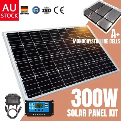 300W 12V Solar Panel Kit Mono Fixed Home Caravan Camping Power Battery Charging • $109.90