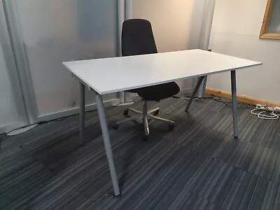 IKEA GALANT White Office Desk Adjustable Height Table Straight Computer Study W • £65