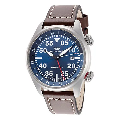 Glycine Men's GL0351 Airpilot GMT 44mm Quartz Watch • $338.95