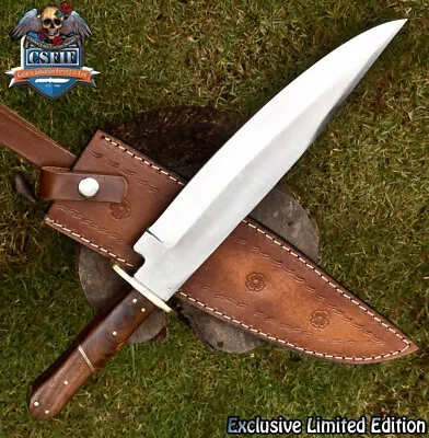 CSFIF Forged Bowie Knife D2 Tool Steel Walnut Wood Brass Guard EDC Unique • $15.50