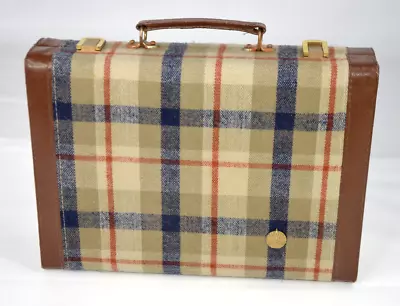 PLAID Backgammon Set ARIES Of Beverly Hills Travel Case Retro Vtg MISSING DICE • $39.99