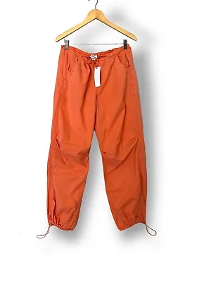 Urban Outfitters Balloon Leg Pants Size S Parachute Cuffed By Iets Frans Orange • £33