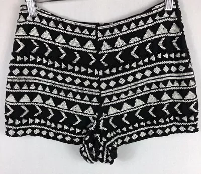 £22 • Buy NEW TOPSHOP Size 6 Embellished Hot Pants Beaded Shorts Black Festival RAVE