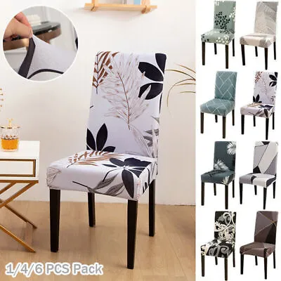 $21.39 • Buy 1/4/6 PCS Stretch Dining Chair Cover Seat Covers Party Wedding Banquet Removable