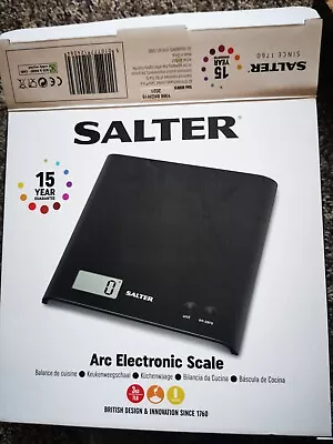 Kitchen ARC Digital Scales 3kg Capacity Black Plastic Square Scales By Salter • £9.99