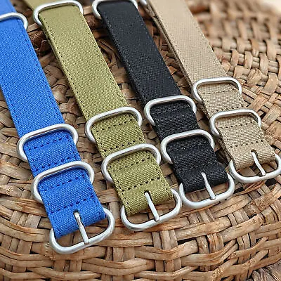 Canvas Zulu Watch Strap Band Nato Military G10 | 18mm 20mm 22mm • £8.95