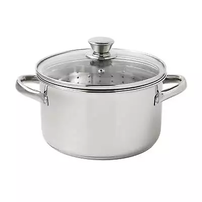 Stainless Steel 4-Quart Steamer Pot With Glass Lid • $17.13