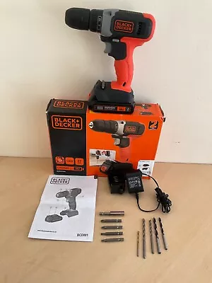 BLACK & DECKER DRILL DRIVER 18V 1.5 Ah - BCD001C1A10 • £39