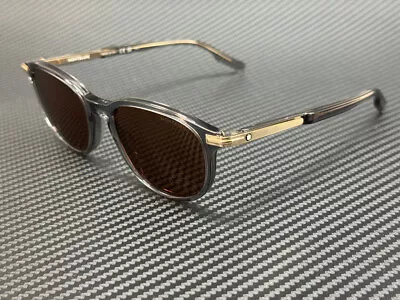 MONT BLANC MB0276S 004 Grey Gradient Brown Men's Large 52 Mm Sunglasses • $243