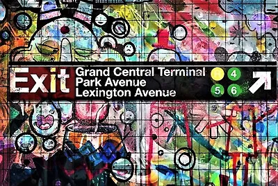 MTA New York City Subway Park & Lexington Ave Train Station Graffiti Print 8x11  • $4.89