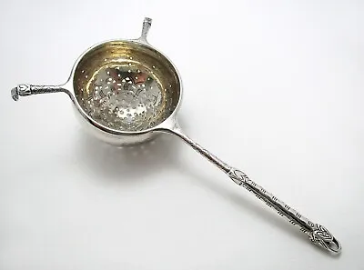 Rare Liberty & Co Arts & Crafts Sterling Silver Tea Strainer Infuser Sieve 1934 • £350