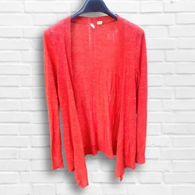 Moth Anthropologie Vermillion Orange Cardigan Wool Knit Pockets Lightweight Med • $12.79