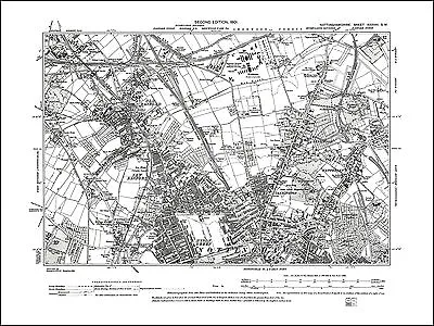 Nottingham (north) Old Map Nottinghamshire 1901: 38SW Repro • £18.99