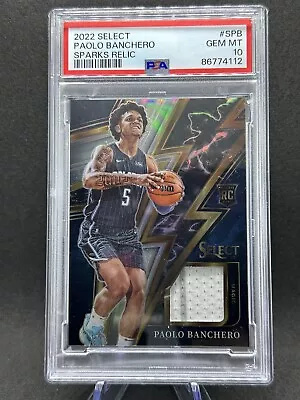 2022 Panini Select Sparks Relic Paolo Banchero #SPB PSA 10 Pop 6 • $25