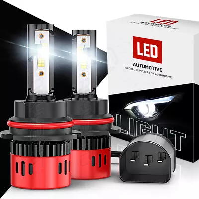 Pair 2-Side 9007 LED Headlight Bulbs Kit HB5 Hi/Low Dual Beam 6000K Super White • $21.84