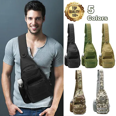 Outdoor Tactical Sling Bag Military Molle Crossbody Pack Chest Shoulder Backpack • $11.99