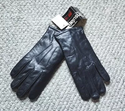 NWT Vintage 1992 Fownes Black Leather Mens Driving Gloves Thinsulate Medium  • $29.95