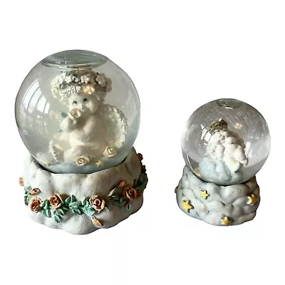 Vintage Westland Dreamsicle Cherub Snow Globes Stars And Roses Lot Of 2 • $16.99