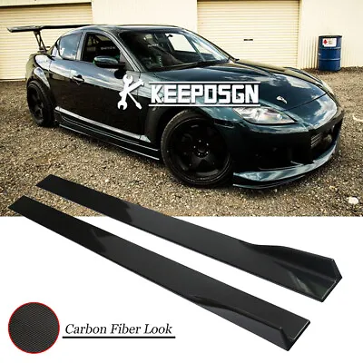 For Mazda RX-8 RX8 78.7  Side Skirt Rocker Panel Lip Extension Carbon Fiber Look • $90.25