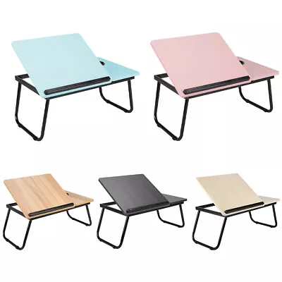 Folding Laptop Bed Table Sofa Breakfast Tray Portable Computer Lap Desk Stand UK • £14.94