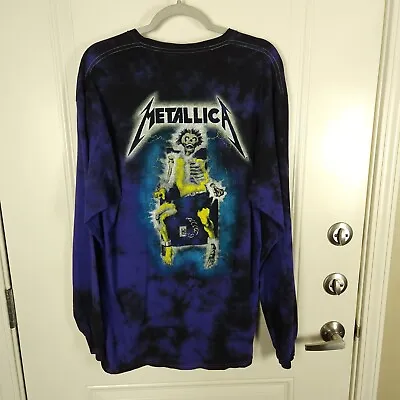 Metallica Long Sleeve Shirt Tee Top Graphic Tie Dye Size XL • $39.97