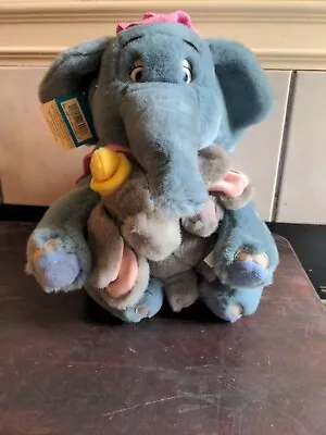 Disney Store Mrs. Jumbo Dumbo Stuffed Plush Elephant Holding Baby • $99.99