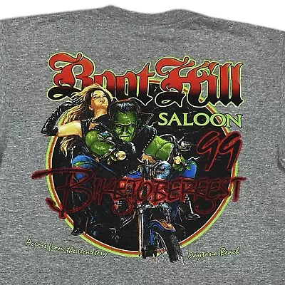 Vtg 1999 Boot Full Salloon Biketoberfest Frankenstein Daytona Beach FL Tee 90s • $16.99