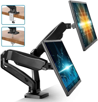 $70.96 • Buy Dual Arm Monitor Stand - Adjustable Gas Spring Computer Desk Mount VESA Bracket