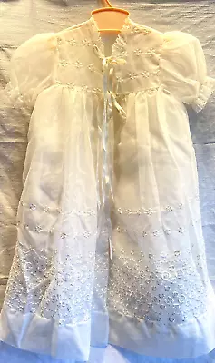 Vintage Madonna Original 4 Piece Baby Christening Coat Dress Slip & Bonnet • $29