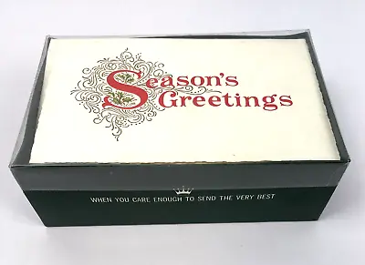 Vintage Hallmark Christmas Cards Embossed Box 25 Season's Greetings 1970's USA • $44